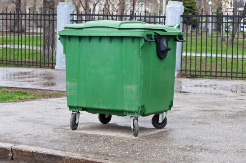 Professional garden waste removal service in action