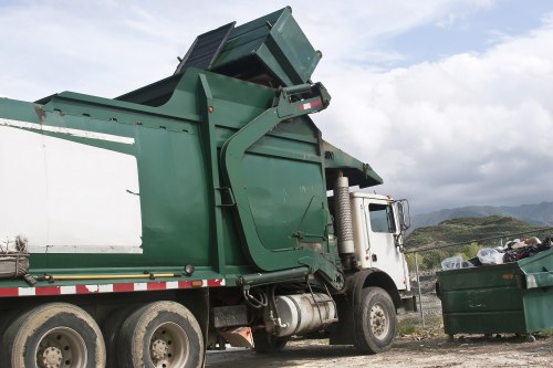 Various types of construction waste materials