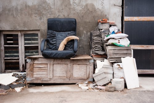 Construction site with waste materials